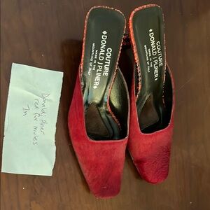 Donald J. Pliner Red Suede Mules